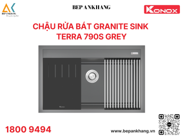Chậu rửa bát 1 hố Konox đá Granite Sink Terra 790S - Màu xám 